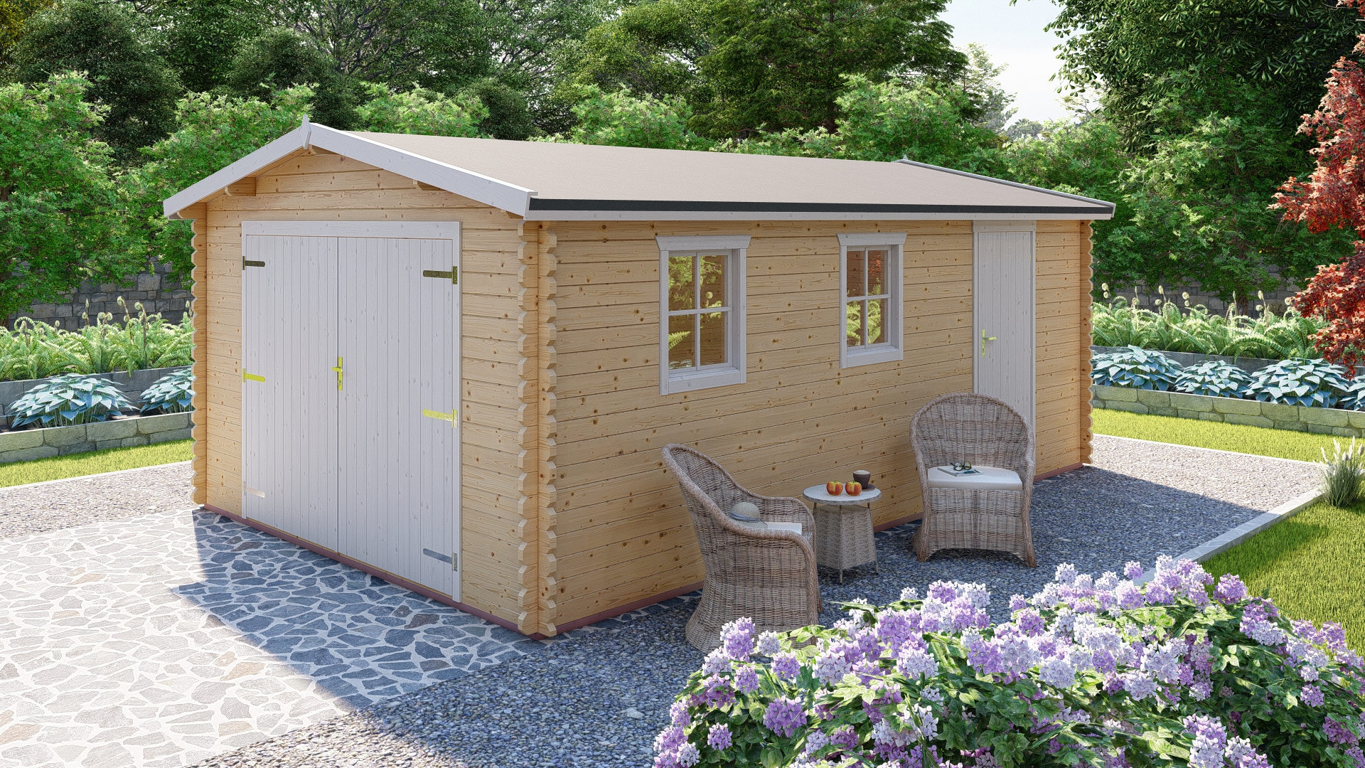 Houten garage 40 mm NWH Vigo 40013 Houten garage 40 mm Amstelveen 40013 - Afbeelding 1