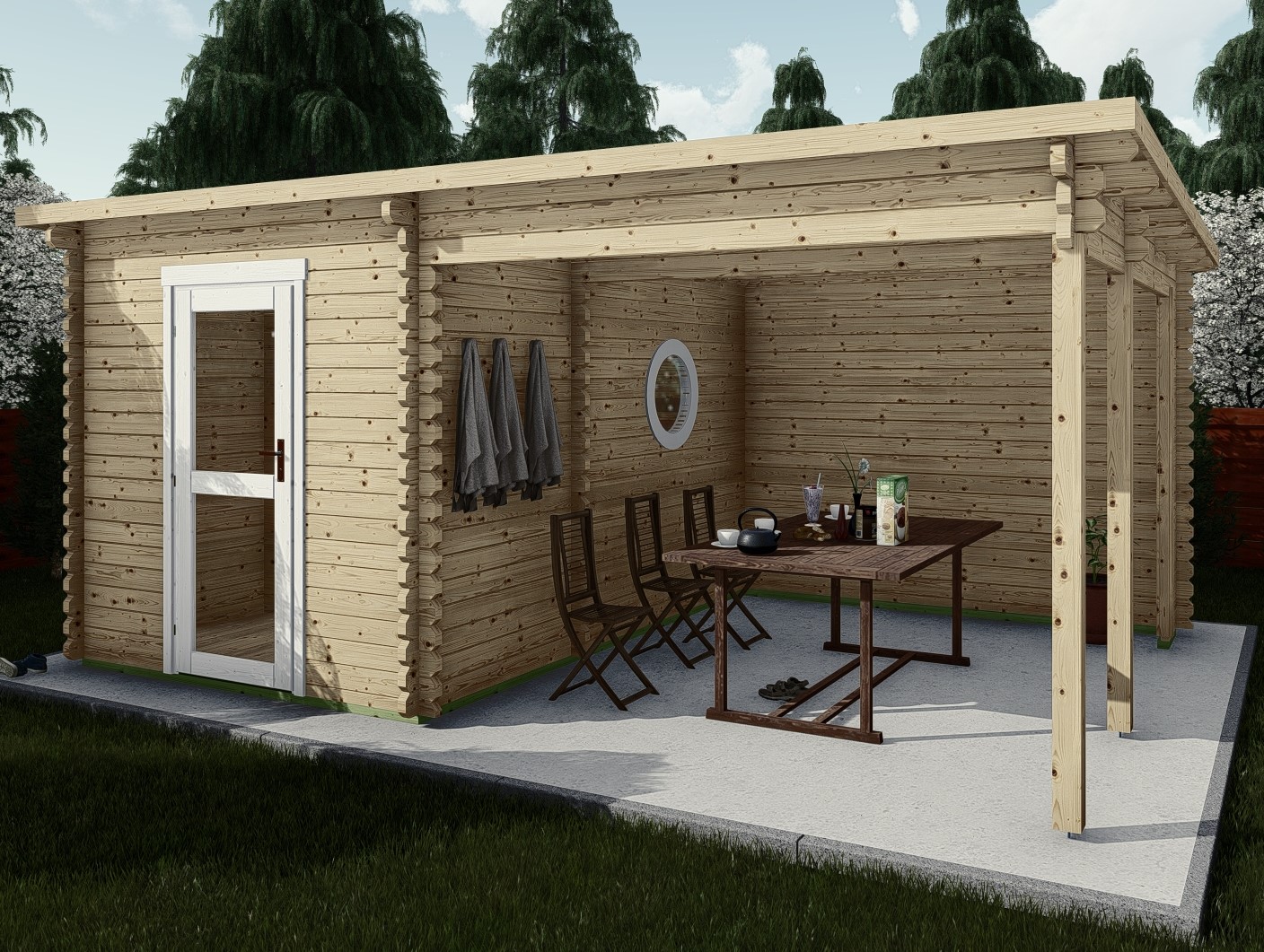 Tuinsauna 45 mm NWH Bamberg 45007 Tuinsauna 45 mm Zwolle 45007 - Afbeelding 1