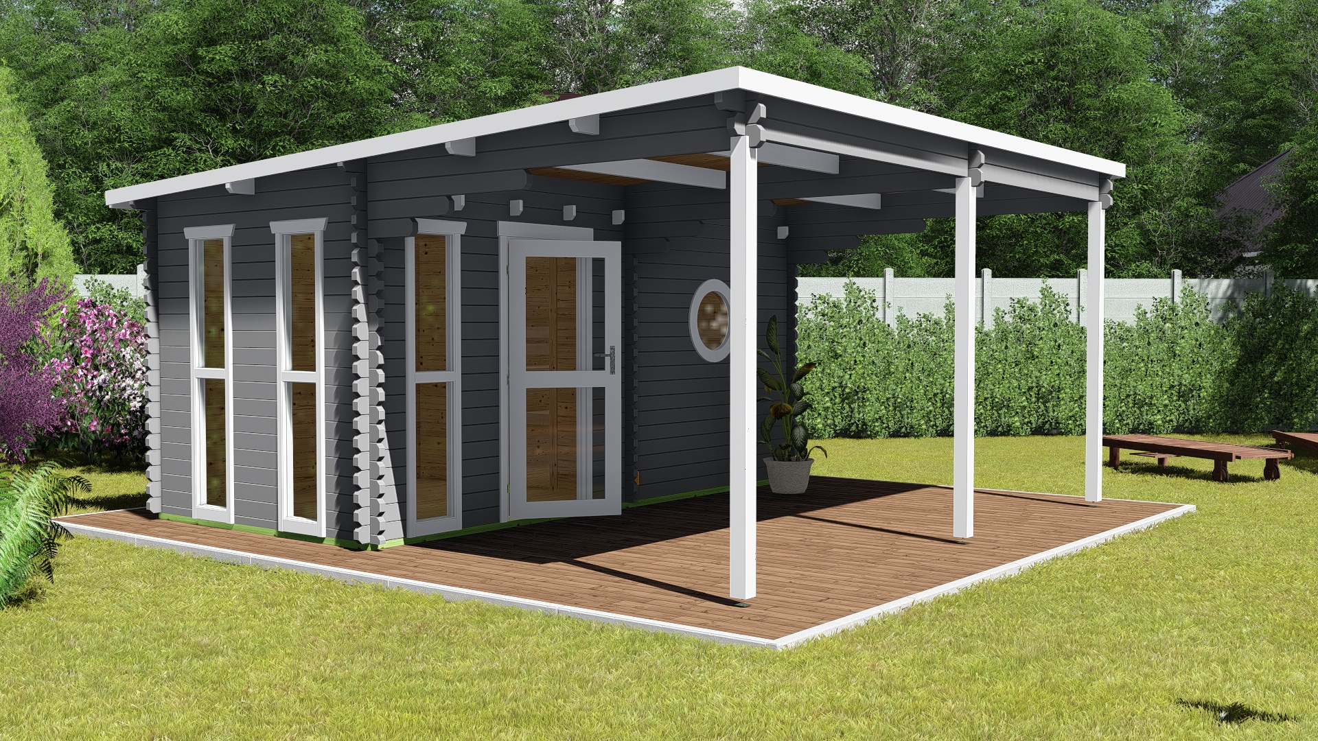 Tuinsauna 45 mm NWH Mannheim 45009 Tuinsauna 45 mm Leiden 45009 - Afbeelding 1